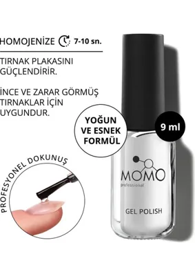 MOMO professional Kalıcı Oje İçin Rubber Base Coat, 9 ml