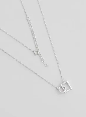 So Chic İkonik 18 Ayar Beyaz Altın Kaplama 44 Cm Gümüş Minimal Kolye