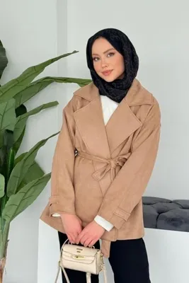 Şule Giyim Daisy Süet Ceket Camel