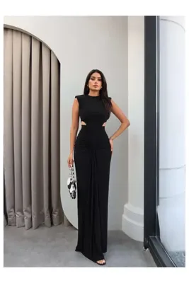 ESRAHELVACI Bel Formlu Vatkalı Elbise