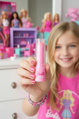 Miniso Barbie Lisanslı Pembe Serisi 2'si 1 Arada Dudak Balsamı – Nemlendirici ve Renk Veren Lip Balm 7.9 Cm