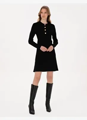 Pierre Cardin Siyah A Kesim Triko Elbise50311039-VR046