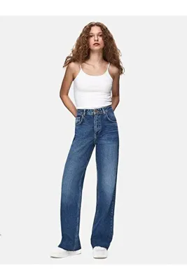 Ltb Danıca L Geniş Paça Yüksek Bel Jean Pantolon