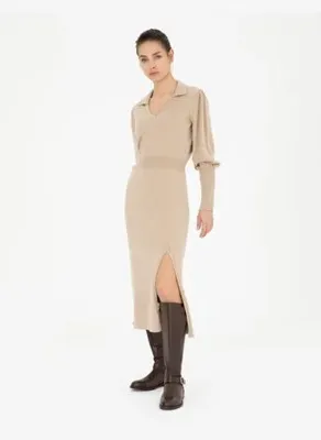 Pierre Cardin Krem Regular Fit Triko Elbise50280227-VR071