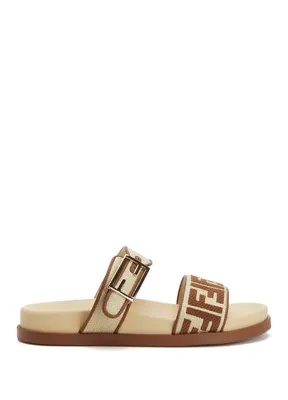 Fendi Feel Bej Taba Kadın Terlik