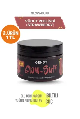 GENDY Glow-Buff Strawberry | Nemlendirici, Besleyici, Batık Giderici ve Arındırıcı Vücut Peelingi 250 GR