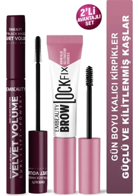 Embeauty Ultra Siyah Dolgunlaştırıcı Maskara ve Brow Lock Fıx Kaş Sabitleyici Maskara