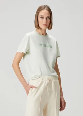 Moncler Açık Yeşil Logolu T-shirt