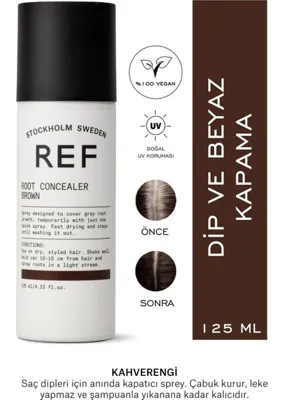 Ref Stockholm-Ref Root Concealer Brown 100 ml Saç Dipleri Için Anında Kapatıcı Sprey - Kahve