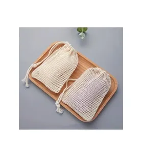 Doğal Pamuklu File Sabun Kesesi 3'lü Set 9x15 cm Sabunluk, Duş Lifi, Banyo Aksesuarı
