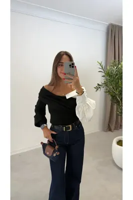 MELLOW Yaka Gömlek Detaylı Triko Kazak