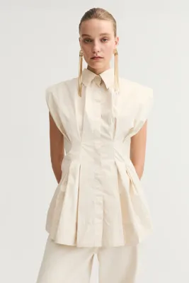 H&M Bele Oturan Poplin Gömlek