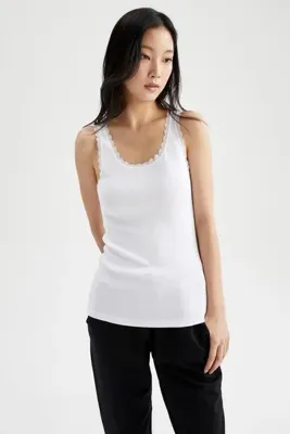 Defacto Fall In Love Regular Fit Dantelli Askılı Atlet