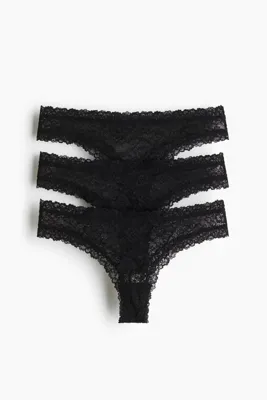 H&M 3'lü Dantel Brazilian Külot