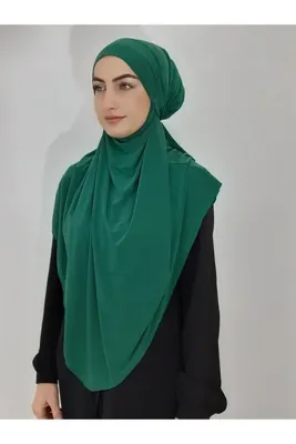 Genel Markalar Hazır Sufle Baglamalı Pratık Peceli Büyük Esarp Khimar Yeşil Renk