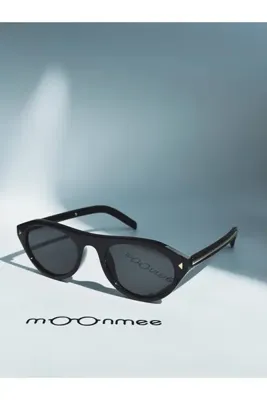 MOONMEE PFARs Siyah Oval Güneş Gözlüğü