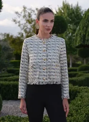Selyns Elaria Ceket Sarı Kadın Bisiklet Yaka Desenli Ceket
