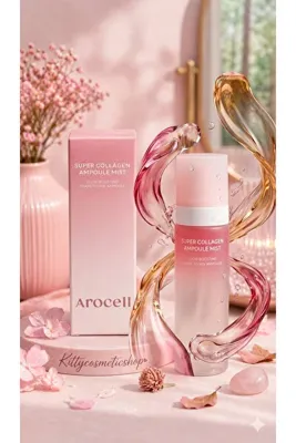 AROCELL Collagen Ampoule Mist, 80ML(PDRN ve Gül Yağı İçeren İki Fazlı Kolajen Serum)