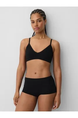 GAP Kadın Siyah Seamless Fitilli Triangle Bralet