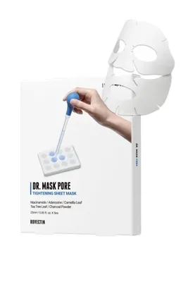 Rovectin Dr. Mask Pore - Geniş Gözenek Ve Yağlanma Karşıtı Kömür Tozlu Kağıt Maske 25ml Tekli Maske (KORENDY)