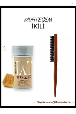 Marcham Hair Wax Stick 75gr - Saç Sabitleyici + Topuz Fırçası 2'li SET