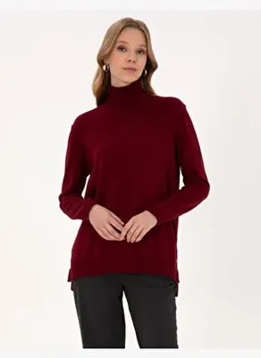 Pierre Cardin Vişne Comfort Fit Tam Balıkçı Yaka Basic Kazak50316385-VR223