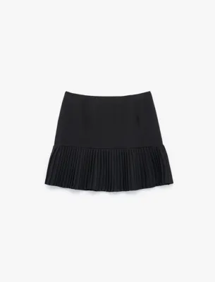 Koton Krep Kumaş Piliseli Mini Etek