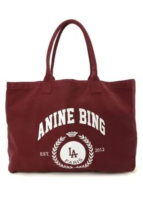 Anine Bing Leo Bordo Kadın Kanvas Alışveriş Çantası