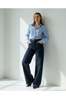 PERA MODA Saten Yüzeyli Fitted Gömlek