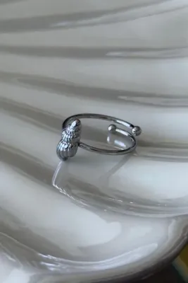 Trendy Butik Çelik Deniz Kabuğu Ayarlı Yüzük