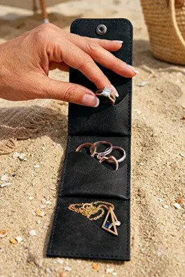 Morika Özel Tasarım Mini Takı Düzenleyici / Yüzük - Kolye - Küpe Cüzdanı - Siyah