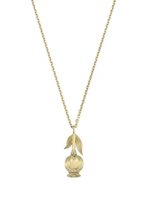 LARİSSA Poppy Seed With Leaf Pırlanta Taşlı 14 Ayar Kadın Kolye