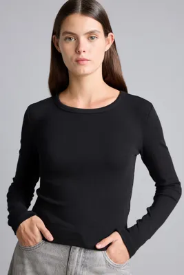 Defacto Fitted Ribana Uzun Kollu Basic Tişört