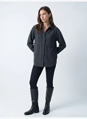 Dilvin 50537 Örme Oversize Gömlek
