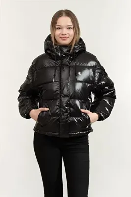 Calvin Klein Shine Puffer Kadın Mont Siyah