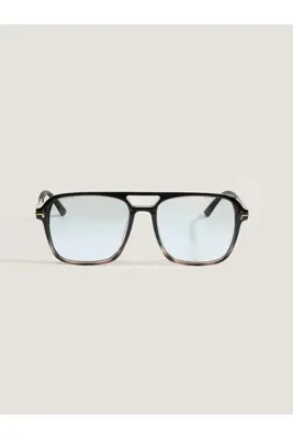 Eyemood Unisex Pilot Güneş Gözlüğü Siyah Kahverengi Çerçeve Mavi Cam UV Korumalı Ross C3