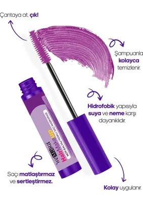 Wemara Mor Balyaj Sac Maskarası 7 ml Kadınlar İçin Hidrofobik Özellikli Canlı Renkli Saç Boyası