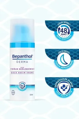 Bayer Derma Yoğun Nemlendirici Gece Yüz Bakım Kremi 50ml