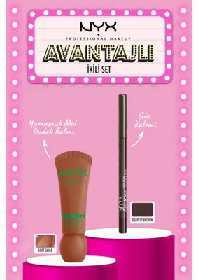NYX Professional Makeup Nyx Smushy Matte Lip Balm Soft Smile + Nyx Epic Wear Liner Deepest Brown