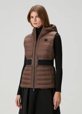 Moncler Melia Kahverengi Kapüşonlu Yelek