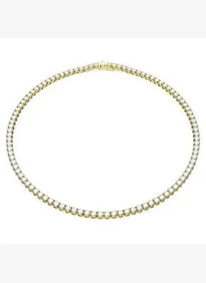 Swarovski 5681795 Swarovski Kolye Matrix Tennis  Neclace, Round cut, Small, White, Gold-tone plated