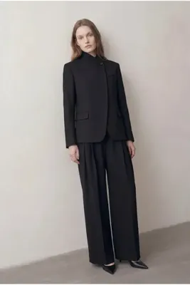 Mathilda Store Kadın Siyah Vatkalı Monica Blazer Ceket