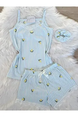 Pijamacs Limon Desenli Şortlu Pegasus Pijama Takımı