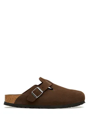 Birkenstock Boston Koyu Kahverengi Kadın Süet Terlik