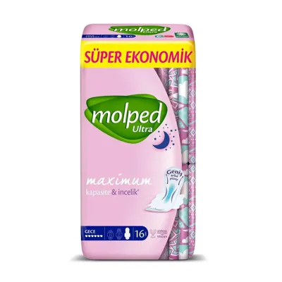 MOLPED Hijyenik Ped Ultra Gece Süper Eko 16'lı
