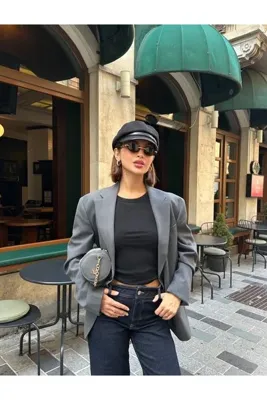 LAGRANZE KAŞE KASKET DERİ BANTLI BARETTA