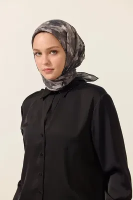 cs camellia scarf Rosalie Pamuk Viskon Eşarp - Siyah