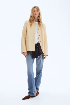 H&M Yakalı Deri Ceket