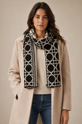 Sebir Moda Cannage Desenli Triko Atkı