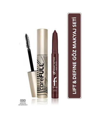 Flormar Lift & Define Göz Makyaj Seti - Volume Up Lifting Maskara Ve Extreme Tattoo Jel Göz Kalemi SET323